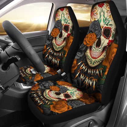 Skull Mandala I Do What I Want Car Seat Cover