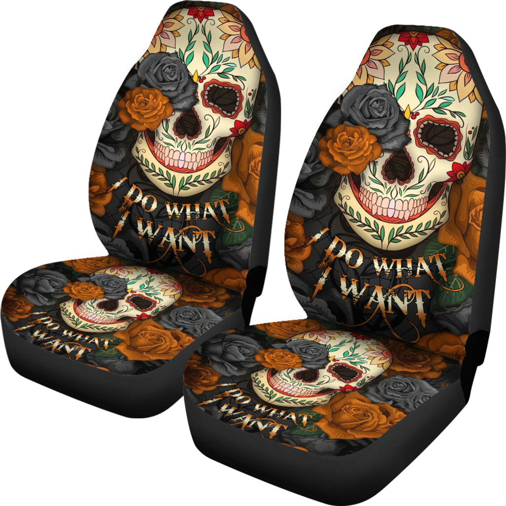 Skull Mandala I Do What I Want Car Seat Cover