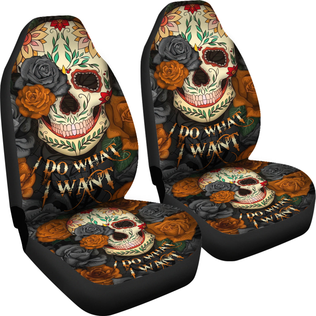 Skull Mandala I Do What I Want Car Seat Cover