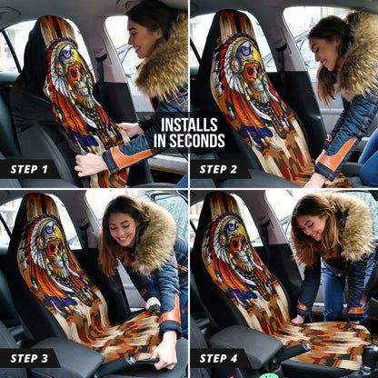 Skull Native American Car Seat Covers Car Accessories Ci220419-05