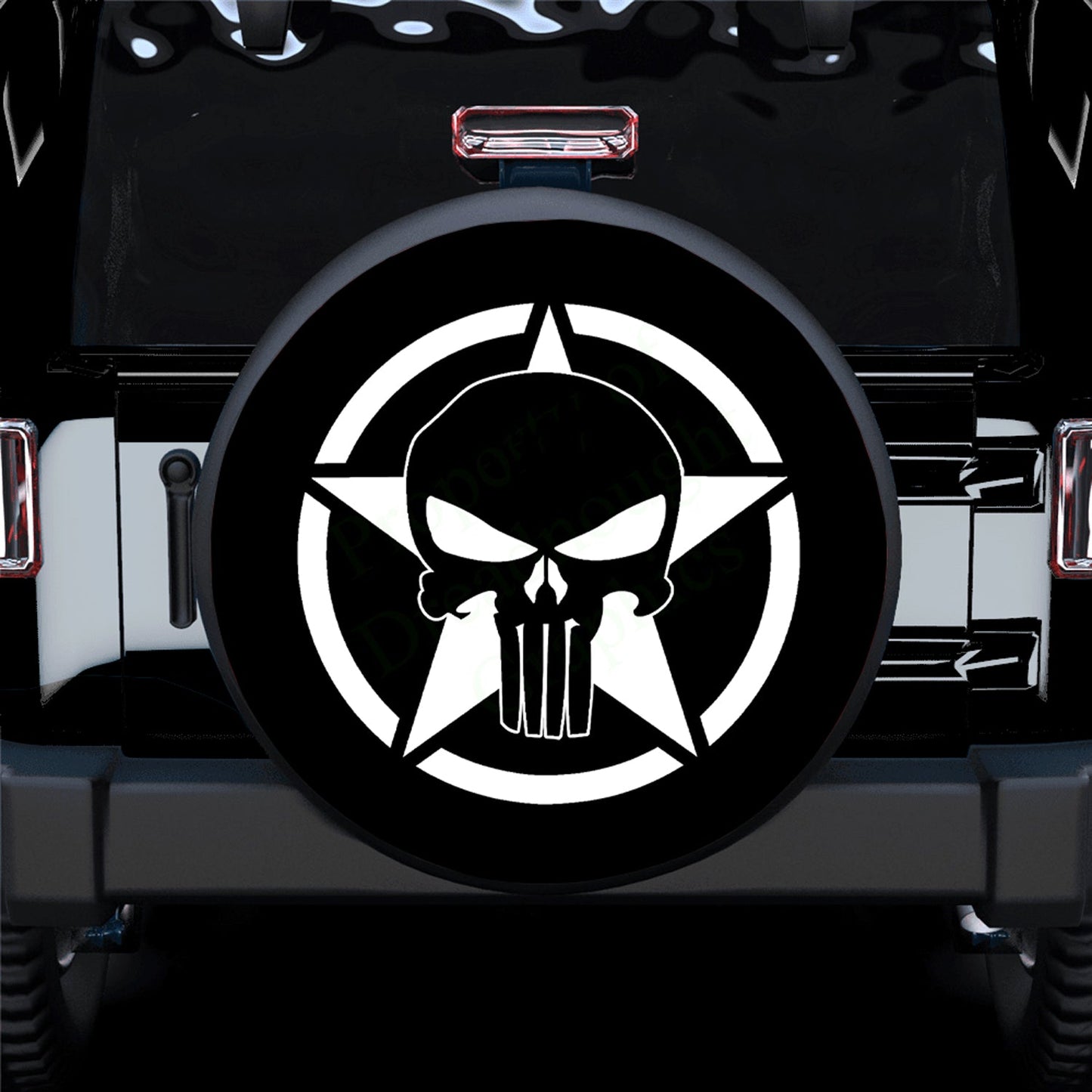 Skull Punisher Jeep Spare Tire Cover