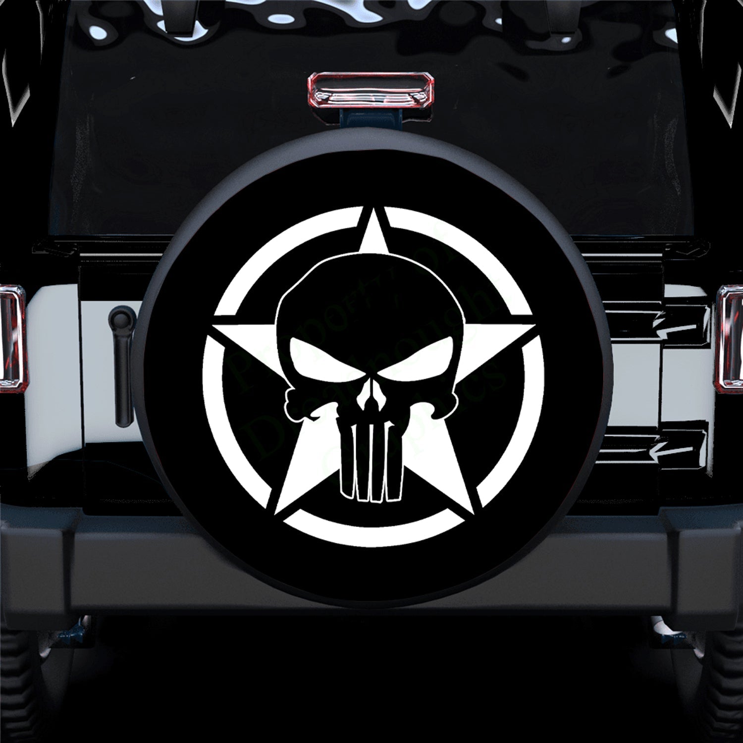 Skull Punisher Jeep Spare Tire Cover