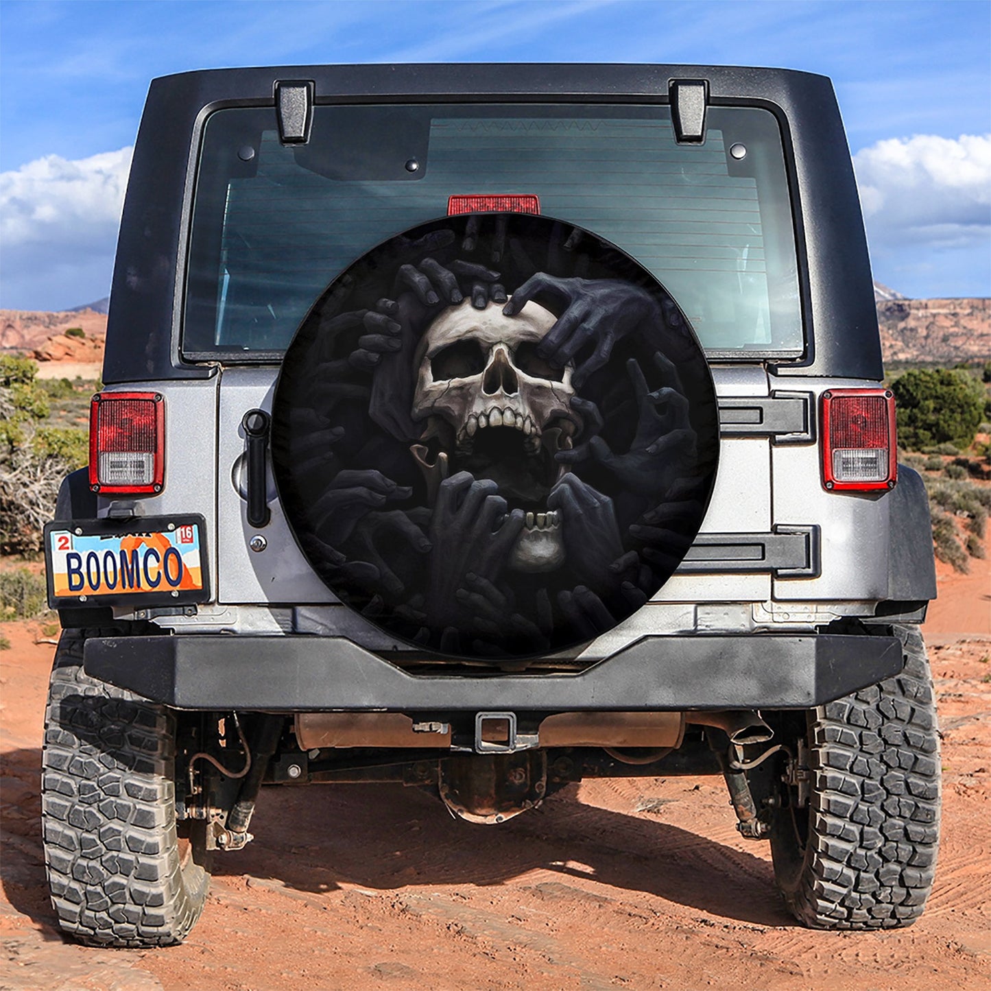 Skull Scarry Car Spare Tire Cover