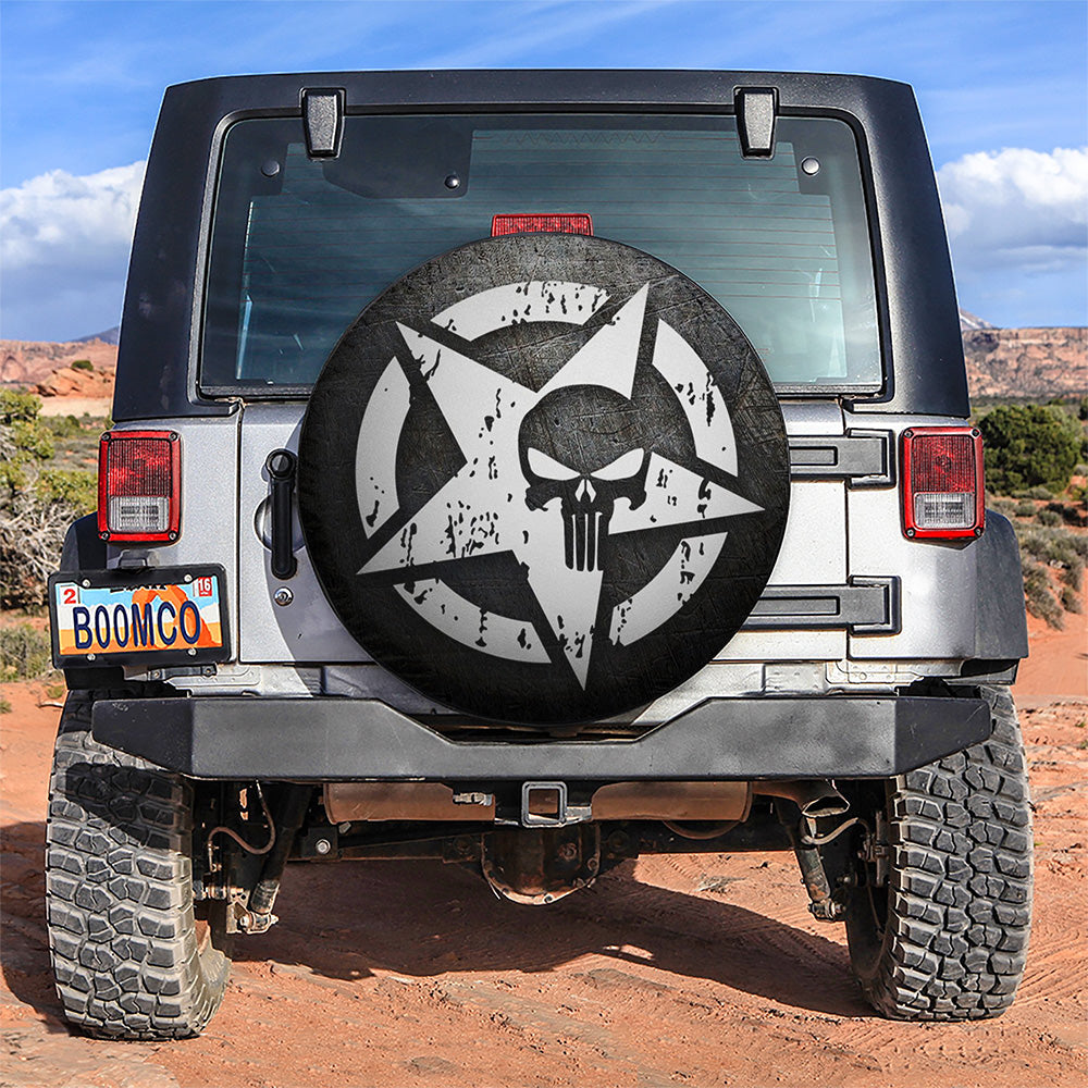Skull Star Symbol 2 Car Spare Tire Cover