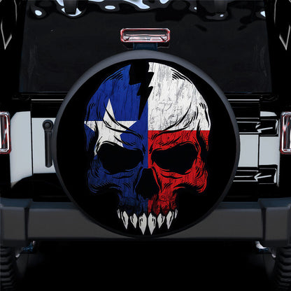 Skull Texas Flag Car Spare Tire Cover