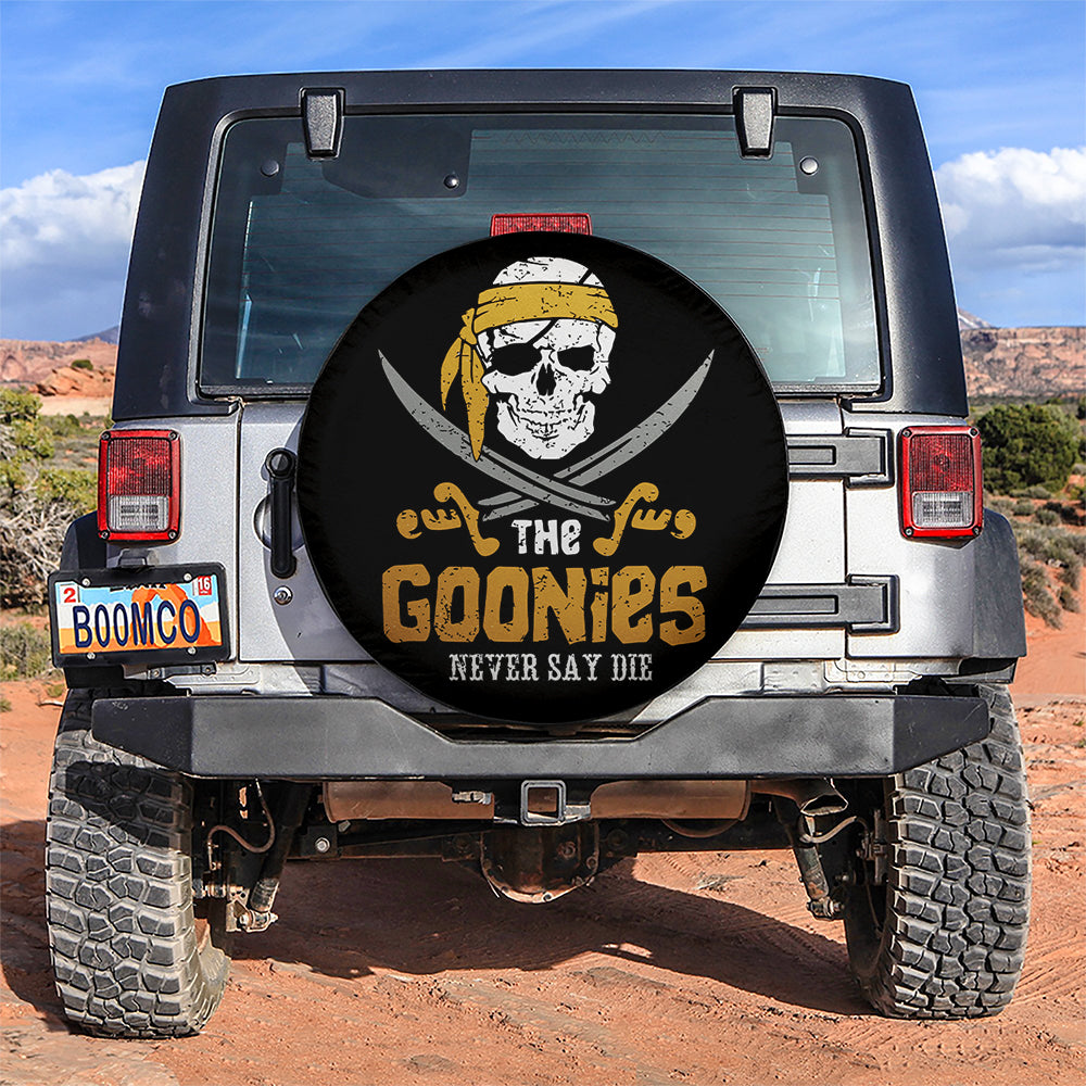 Skull The Goonies Never Say Jeep Car Spare Tire Cover