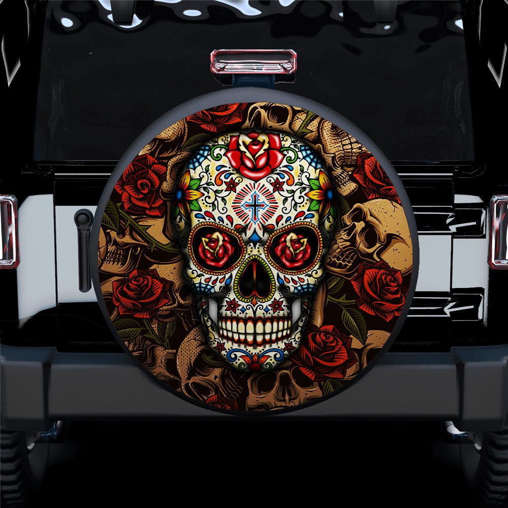 Skull Vintage Car Spare Tire Cover