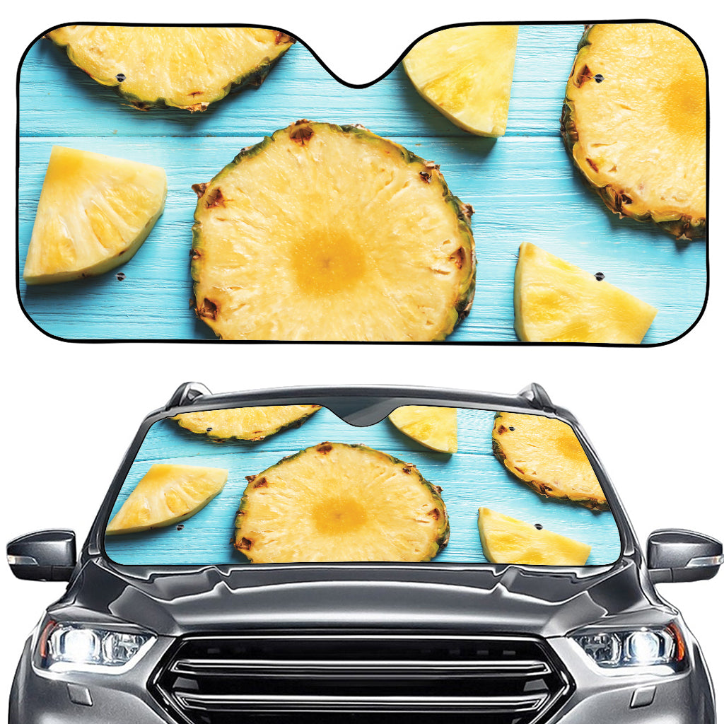 Sliced Pineapple Print Car Windshield Sun Shade