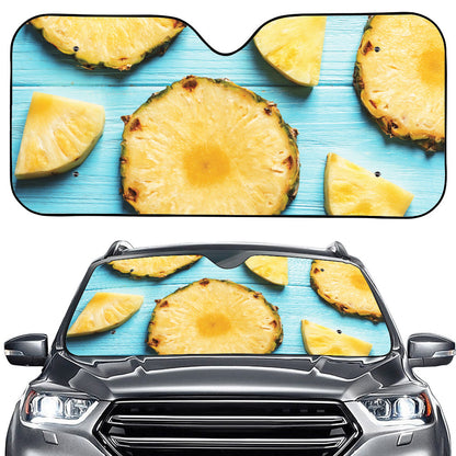 Sliced Pineapple Print Car Windshield Sun Shade
