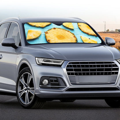 Sliced Pineapple Print Car Windshield Sun Shade