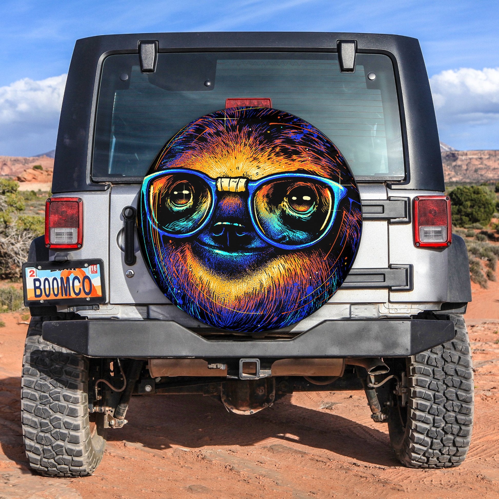 Sloth Colorfull Car Spare Tire Cover