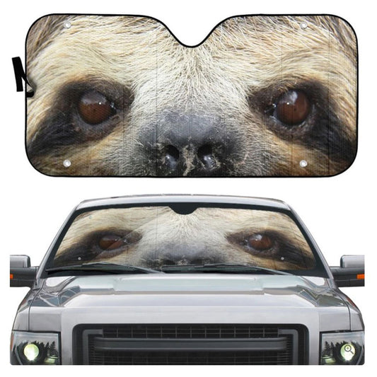 Sloth Smiling Eyes Car Auto Sun Shades Windshield Accessories Decor Gift