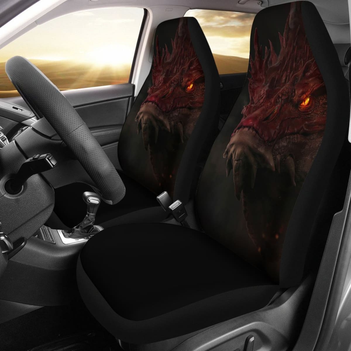 Smaug Head Car Seat Covers For The Hobbit Fan12 Universal Fit 194801