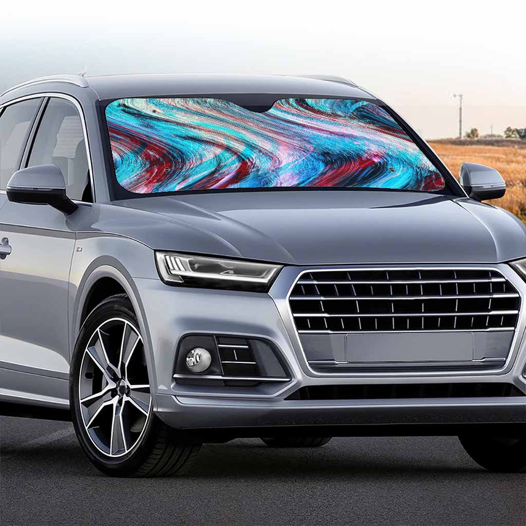 Smoke Psychedelic Trippy Print Car Windshield Sun Shade