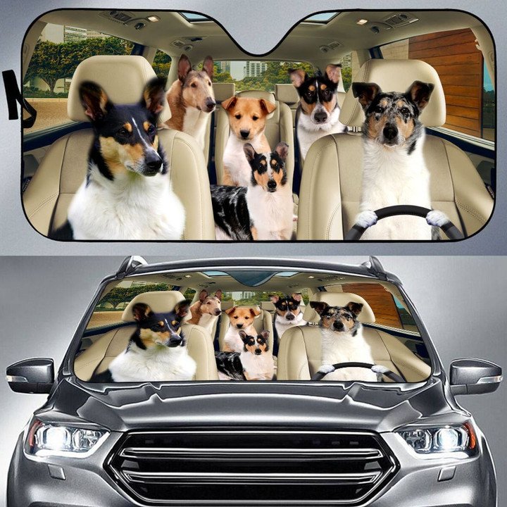 Smooth Collie Car All Over Printed 3D Sun Shade