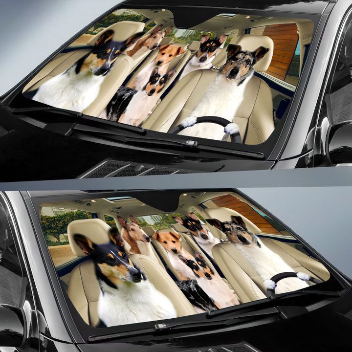 Smooth Collie Car All Over Printed 3D Sun Shade