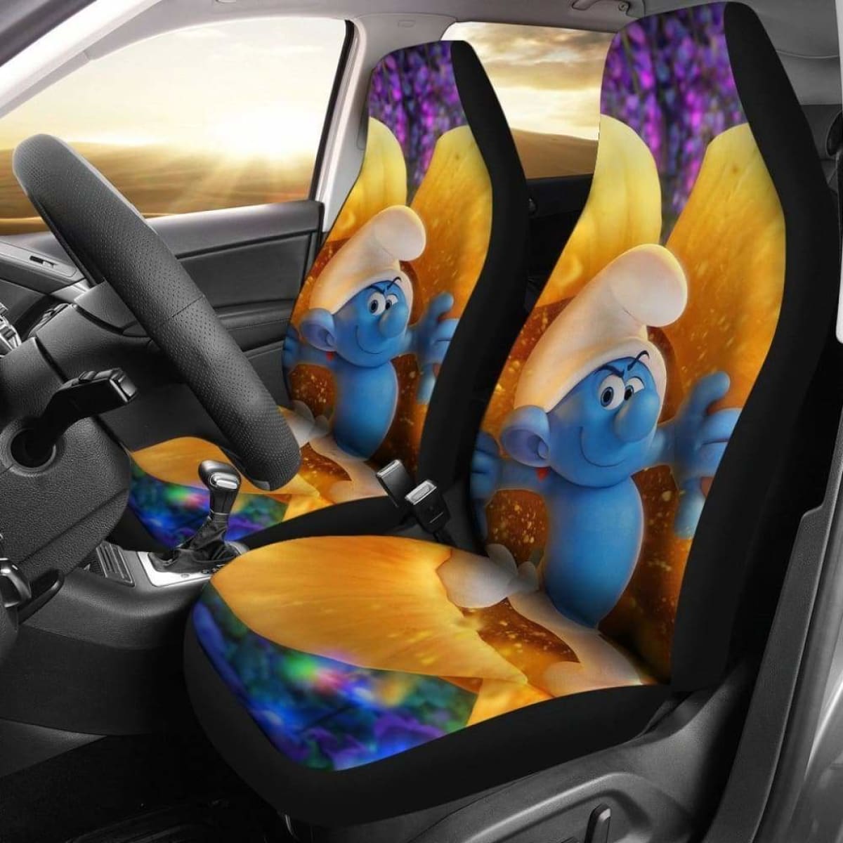 Smurf Funny Car Seat Covers Universal Fit 051012