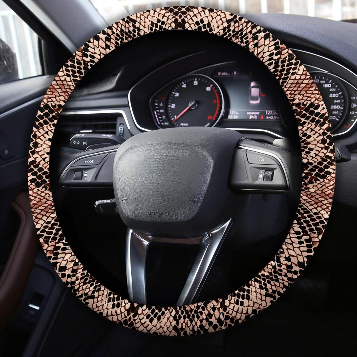 Snake Steering Wheel Cover Custom Animal Skin Printed Car Interior Accessories