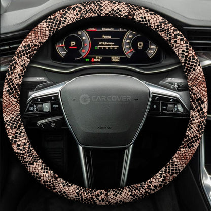 Snake Steering Wheel Cover Custom Animal Skin Printed Car Interior Accessories