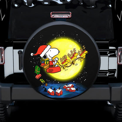 Snoopy Christmas Leather Spare Tire Cover - PersonalizedFury