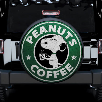 Snoopy Coffee Logo Car Leather Spare Tire Cover - PersonalizedFury