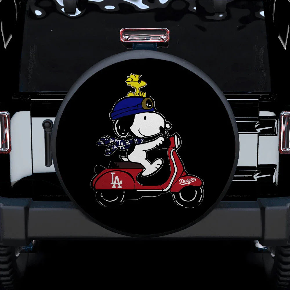 Snoopy Driving Moto Funny Car Leather Spare Tire Cover - PersonalizedFury