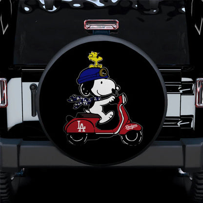 Snoopy Driving Moto Funny Car Leather Spare Tire Cover - PersonalizedFury