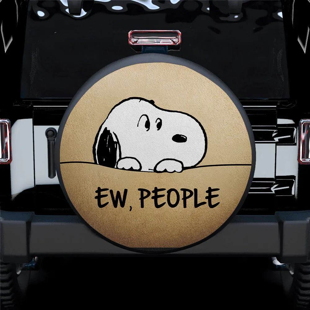 Snoopy Ew People Funny Jeep Car Leather Spare Tire Cover - PersonalizedFury