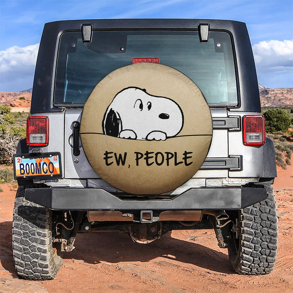 Snoopy Ew People Funny Jeep Car Leather Spare Tire Cover - PersonalizedFury