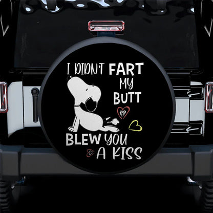 Snoopy Fart Butt Blew You A Kiss Funny Jeep Car Leather Spare Tire Cover - PersonalizedFury