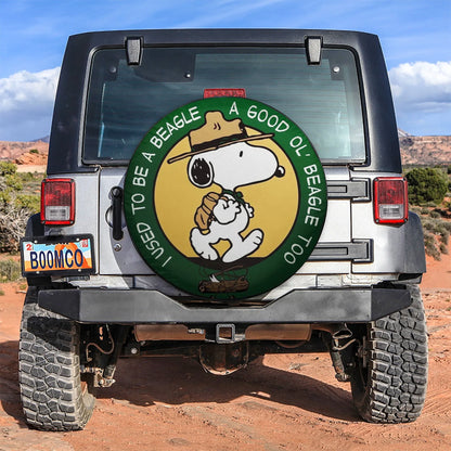 Snoopy I Used To Be A Beagle Car Leather Spare Tire Cover - PersonalizedFury