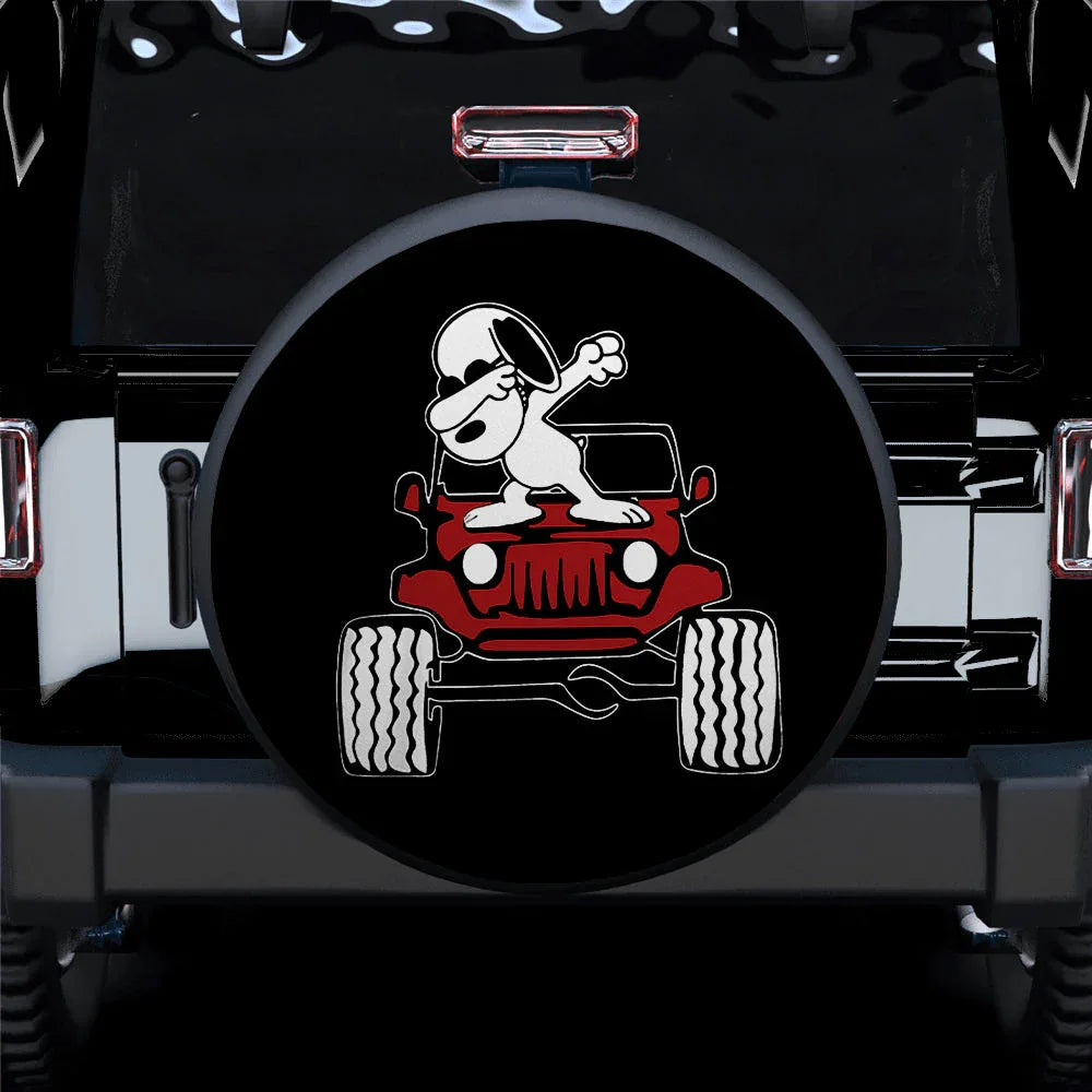 Snoopy Jeep Car Leather Spare Tire Cover - PersonalizedFury