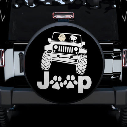 Snoopy Jeep Car Leather Spare Tire Cover - PersonalizedFury