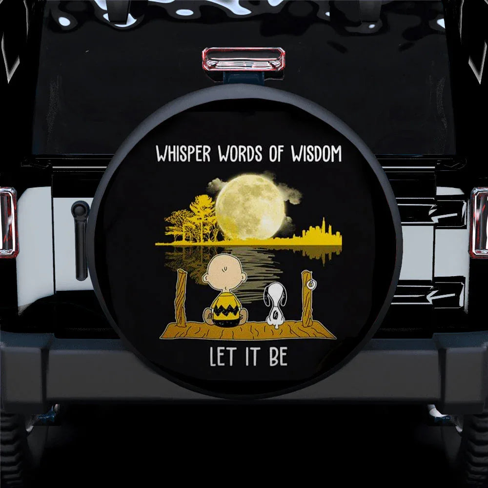 Snoopy Let It Be Car Leather Spare Tire Cover - PersonalizedFury