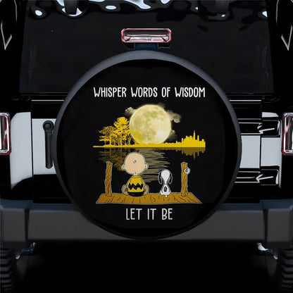Snoopy Let It Be Car Leather Spare Tire Cover - PersonalizedFury