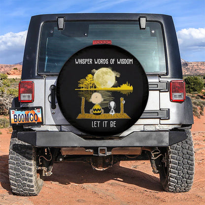 Snoopy Let It Be Car Leather Spare Tire Cover - PersonalizedFury