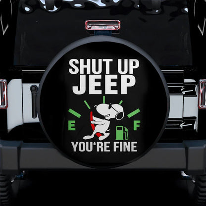 Snoopy Shut Up Funny Jeep Car Leather Spare Tire Cover - PersonalizedFury