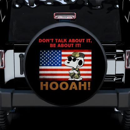 Snoopy USA Flag Car Jeep Leather Spare Tire Cover - PersonalizedFury