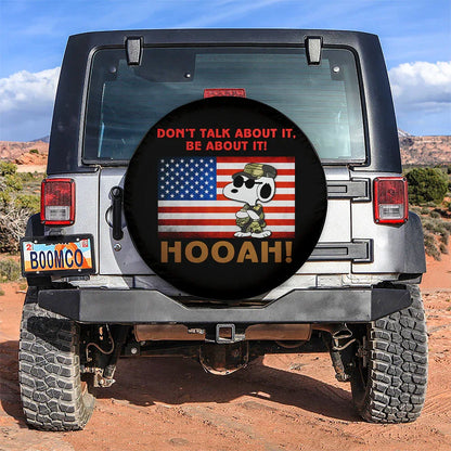 Snoopy USA Flag Car Jeep Leather Spare Tire Cover - PersonalizedFury