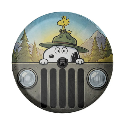 Snoopy Jeep Wheel Cover Leather Spare Tire Cover - Off-Road Accessories - PersonalizedFury