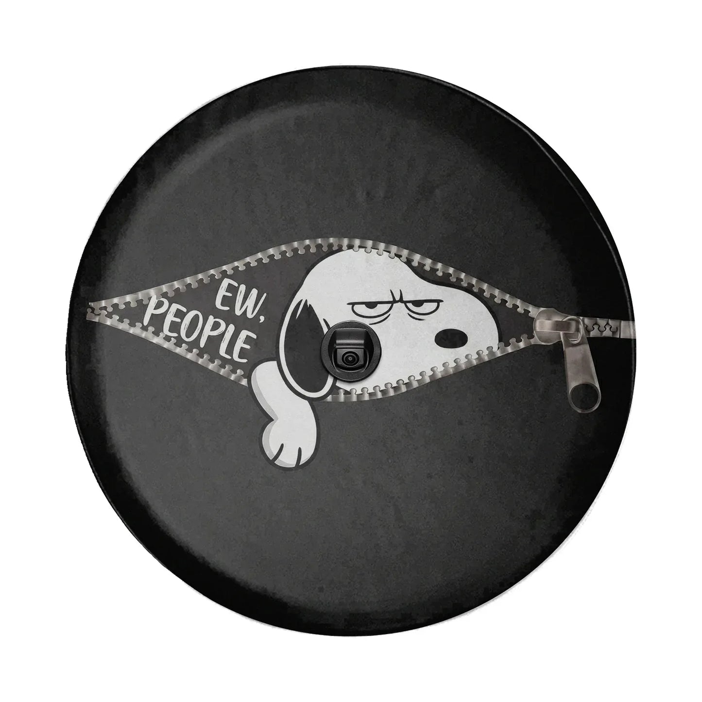Snoopy Jeep Leather Spare Tire Cover – Ew People Cartoon Design - PersonalizedFury