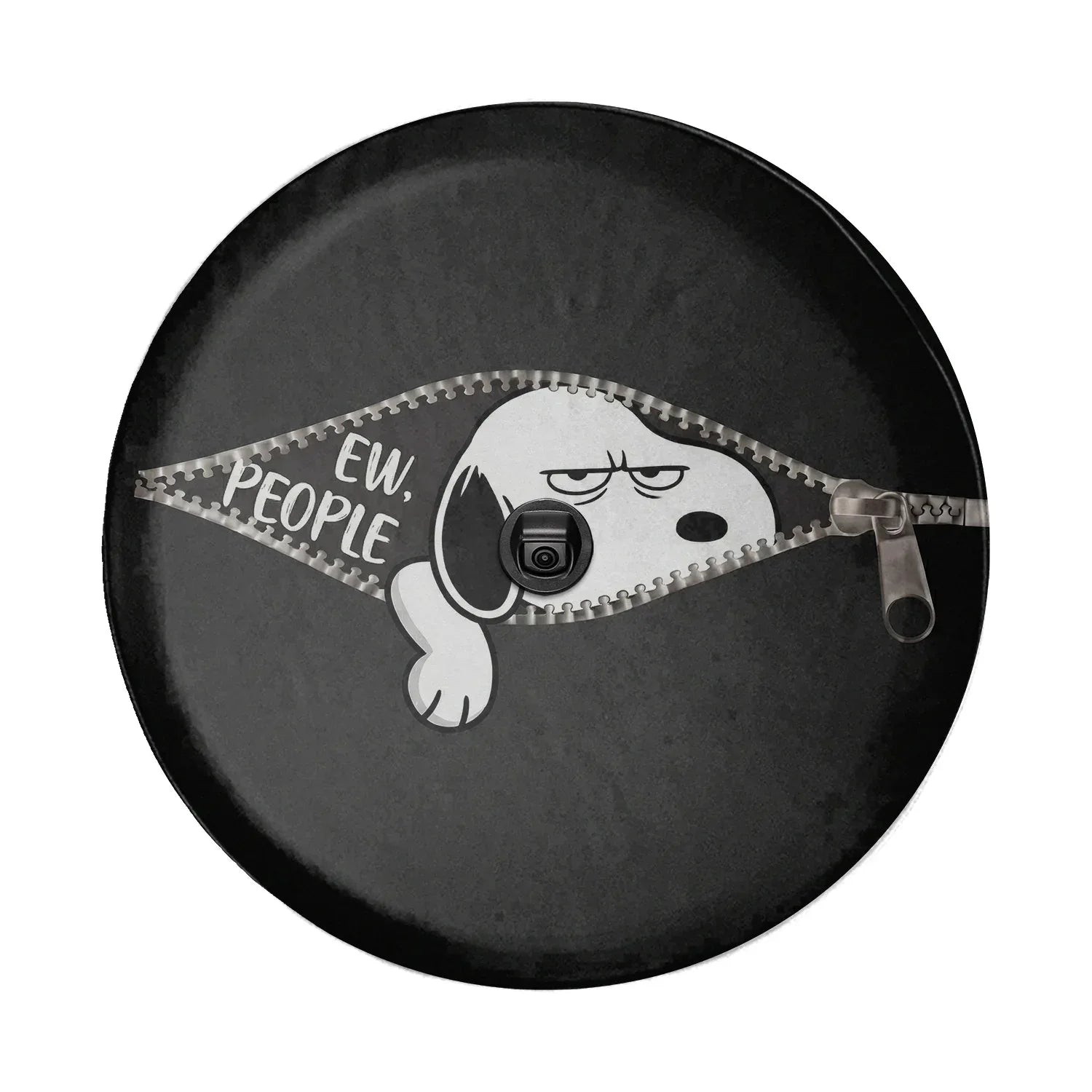 Snoopy Jeep Leather Spare Tire Cover – Ew People Cartoon Design - PersonalizedFury