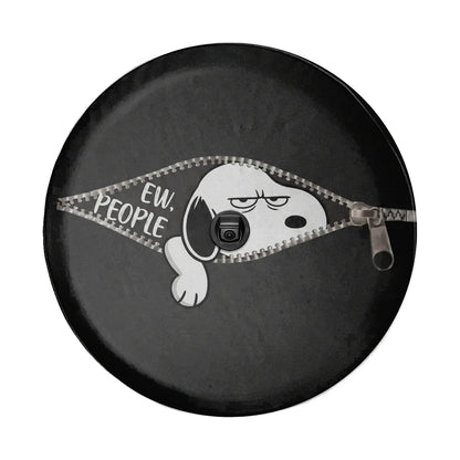 Snoopy Jeep Leather Spare Tire Cover – Ew People Cartoon Design - PersonalizedFury