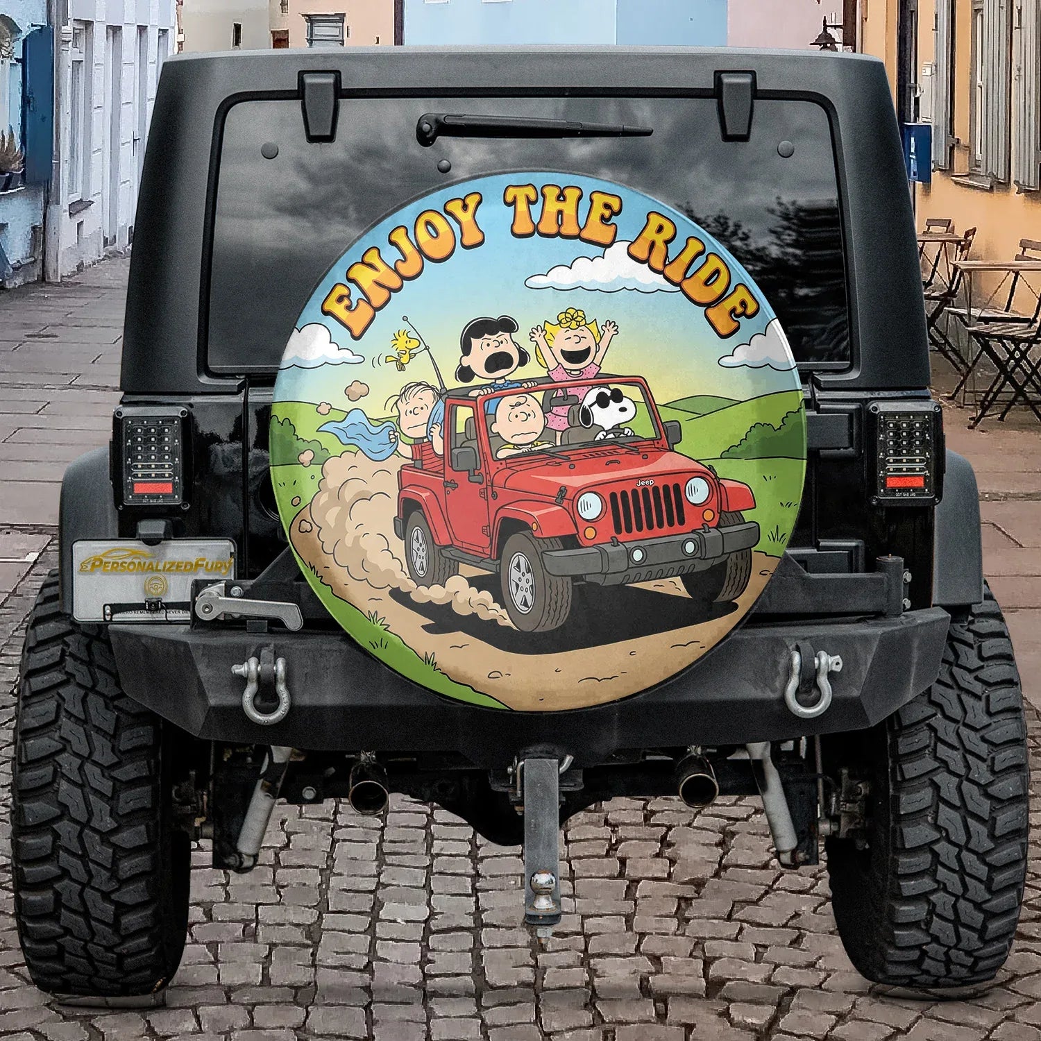Snoopy Jeep Spare Tire Cover – Enjoy The Ride Adventure Vibe - PersonalizedFury