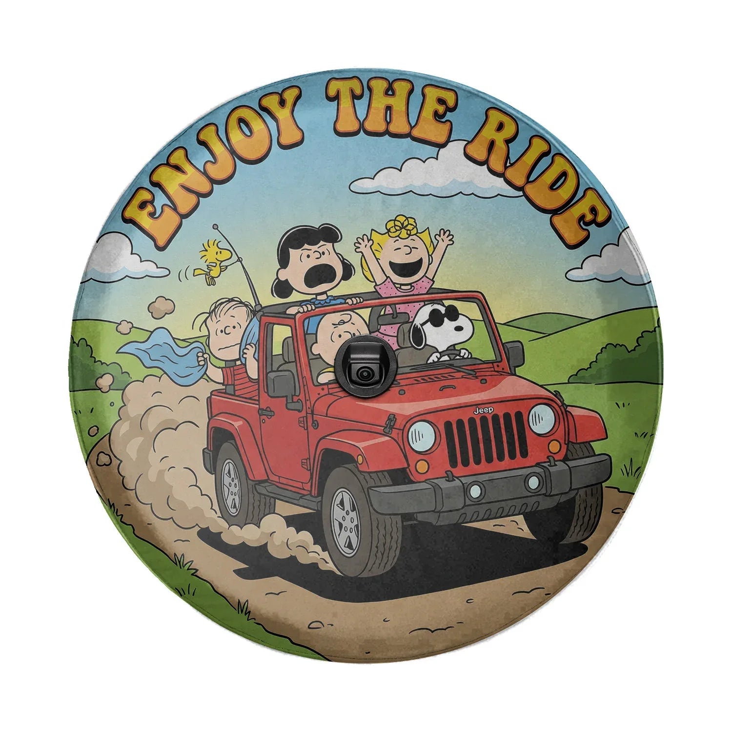 Snoopy Jeep Spare Tire Cover – Enjoy The Ride Adventure Vibe - PersonalizedFury