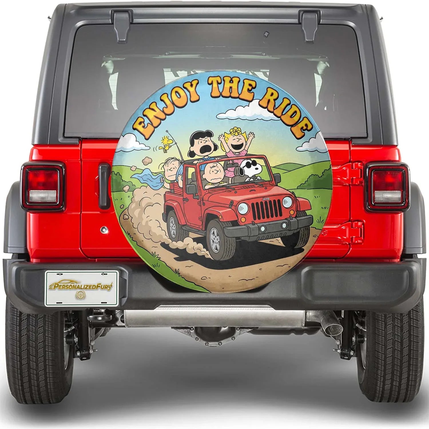 Snoopy Jeep Spare Tire Cover – Enjoy The Ride Adventure Vibe - PersonalizedFury