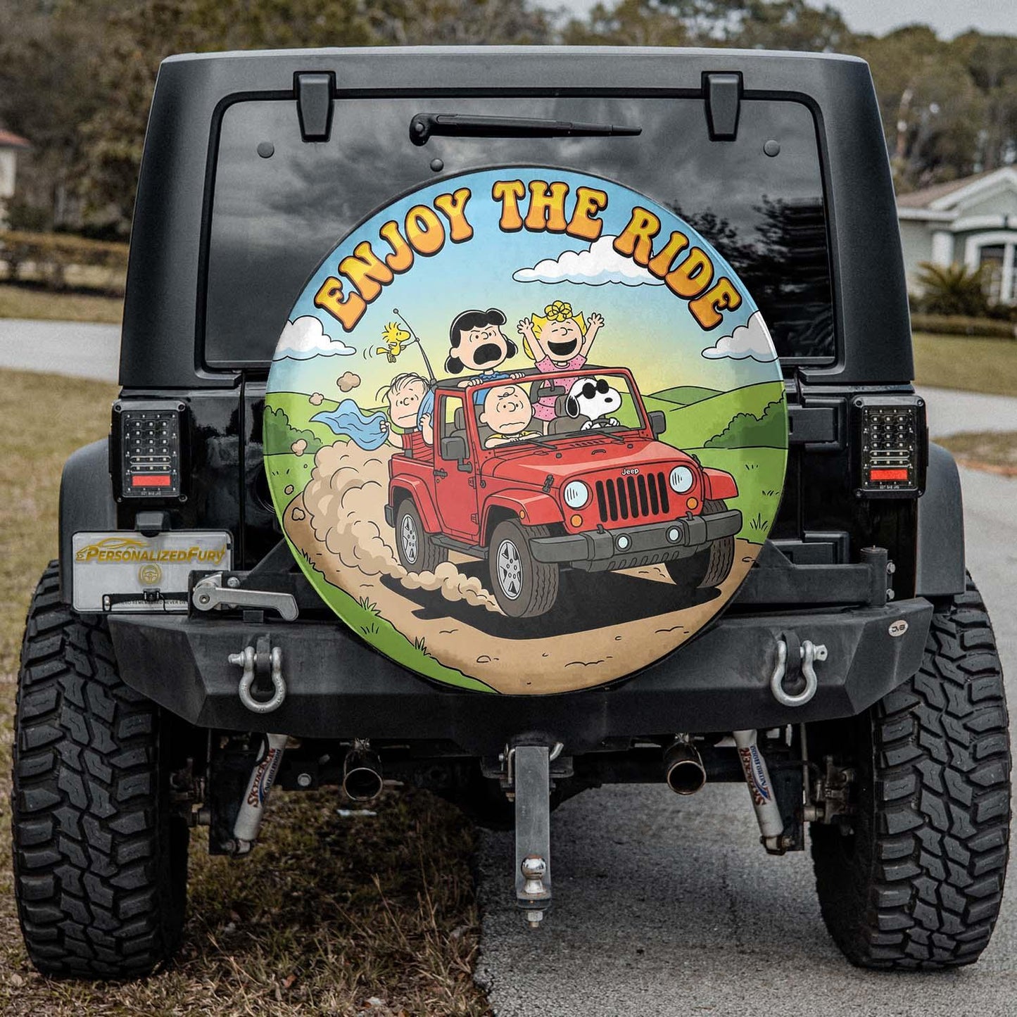 Snoopy Jeep Spare Tire Cover – Enjoy The Ride Adventure Vibe - PersonalizedFury