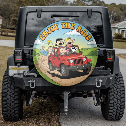 Snoopy Jeep Spare Tire Cover – Enjoy The Ride Adventure Vibe - PersonalizedFury