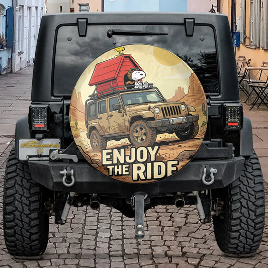 Snoopy Jeep Spare Tire Cover – Enjoy The Ride Off Road Style - PersonalizedFury