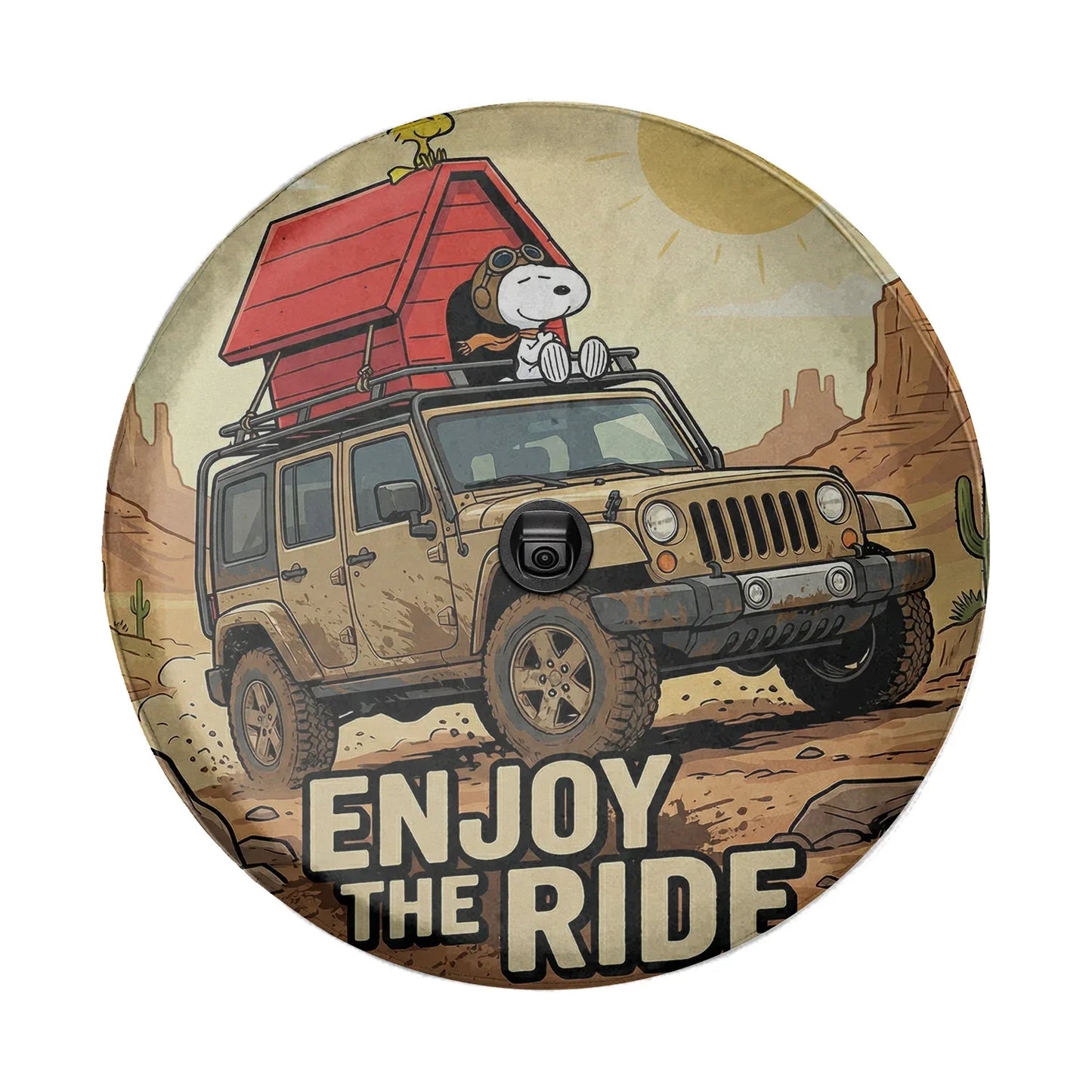 Snoopy Jeep Spare Tire Cover – Enjoy The Ride Off Road Style - PersonalizedFury